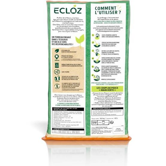 Ecloz - Terreau arbres, arbustes Pleine Terre Ecloz 40L - Image 2