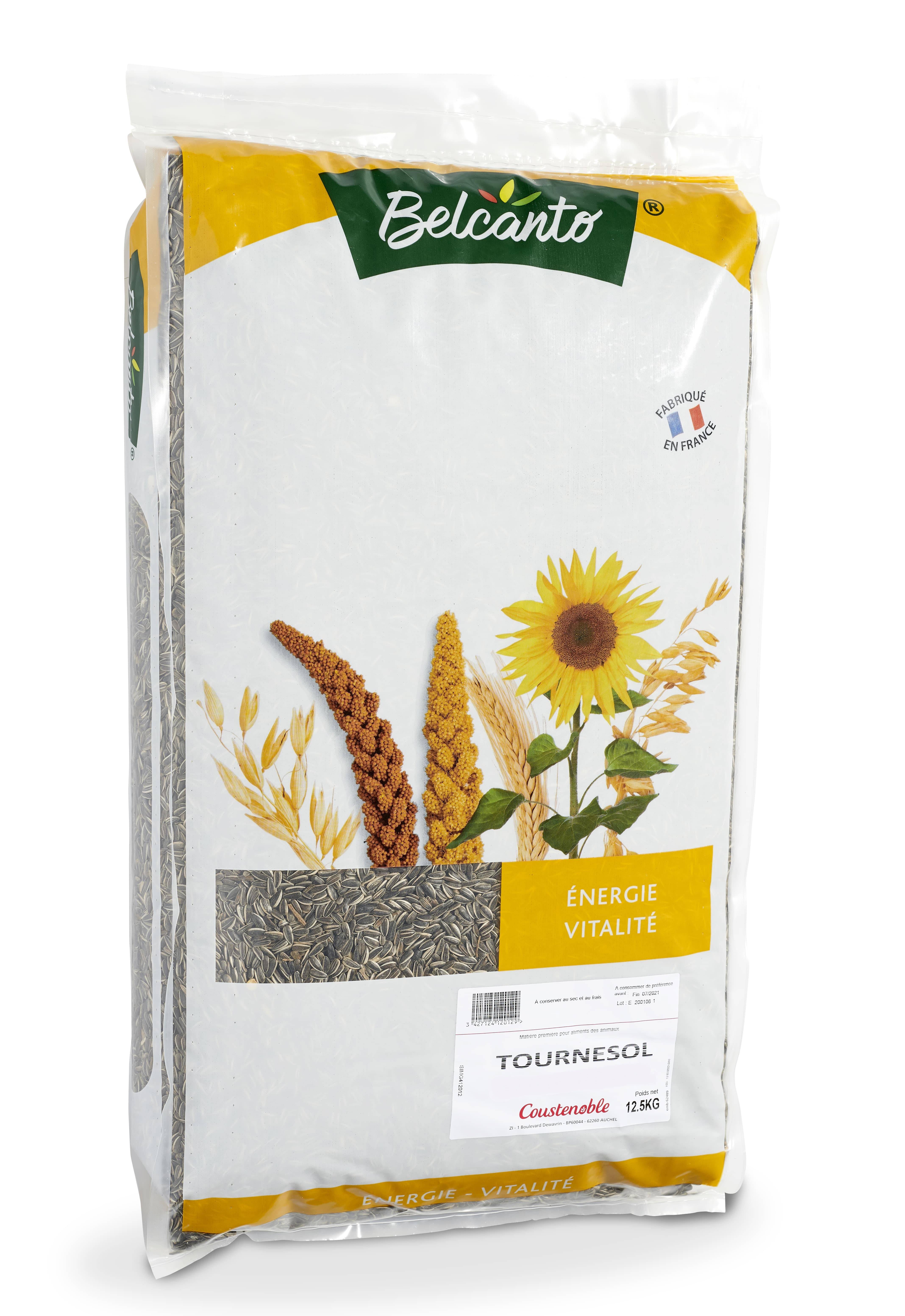 Belcanto - Graines de tournesol strié petit grain pour oiseaux de la nature 12,5 kg - Belcanto