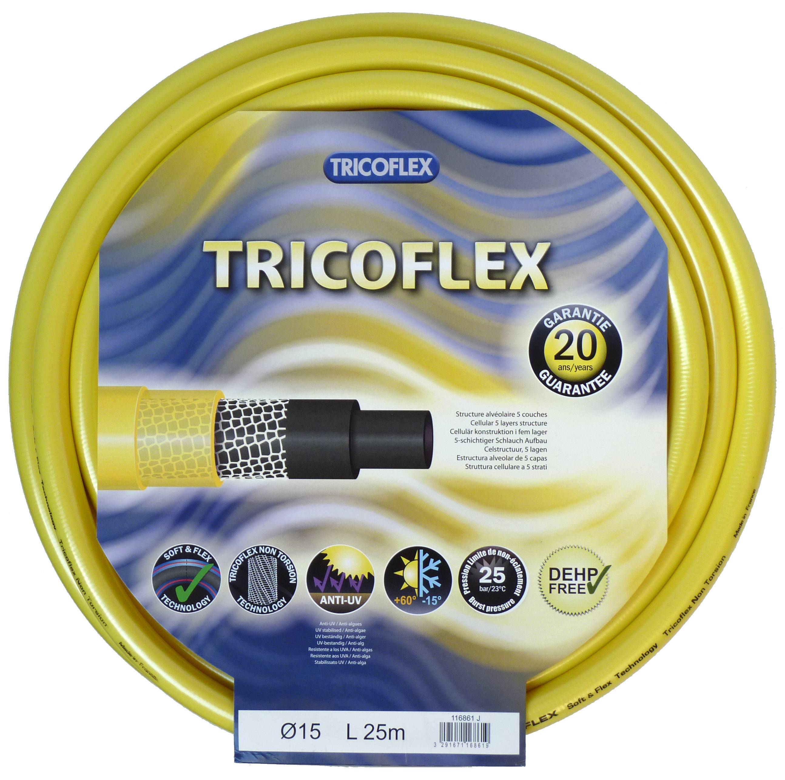 Hozelock - Tuyau d'arrosage Jaune - TRICOFLEX - Image 1