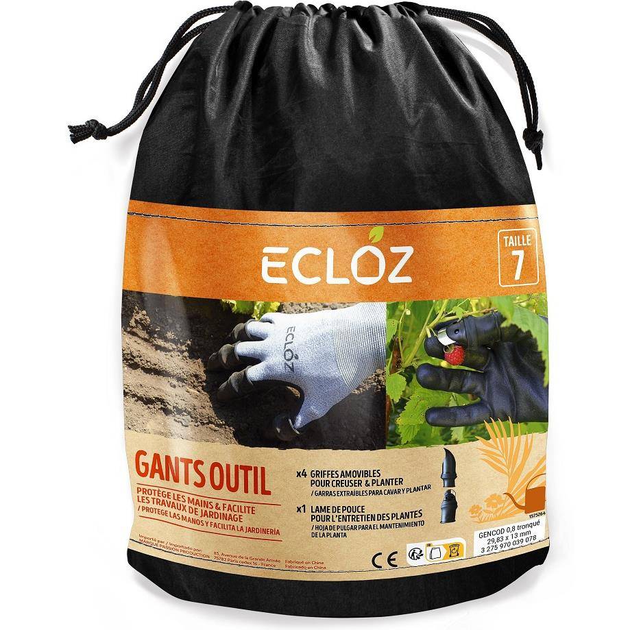 Ecloz - Gants de Jardinage outils avec griffe taille 7 - ECLOZ