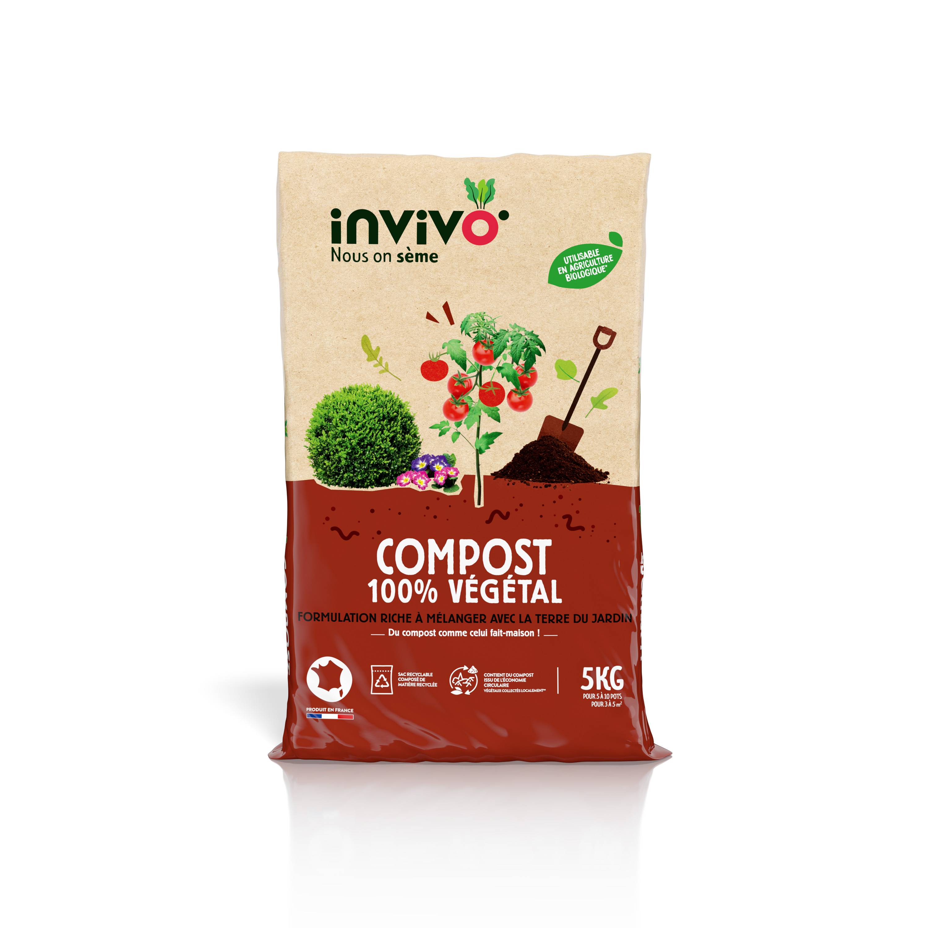 Invivo Nous On Sème - Compost 100 % végétal - INVIVO Nous on sème - Image 1