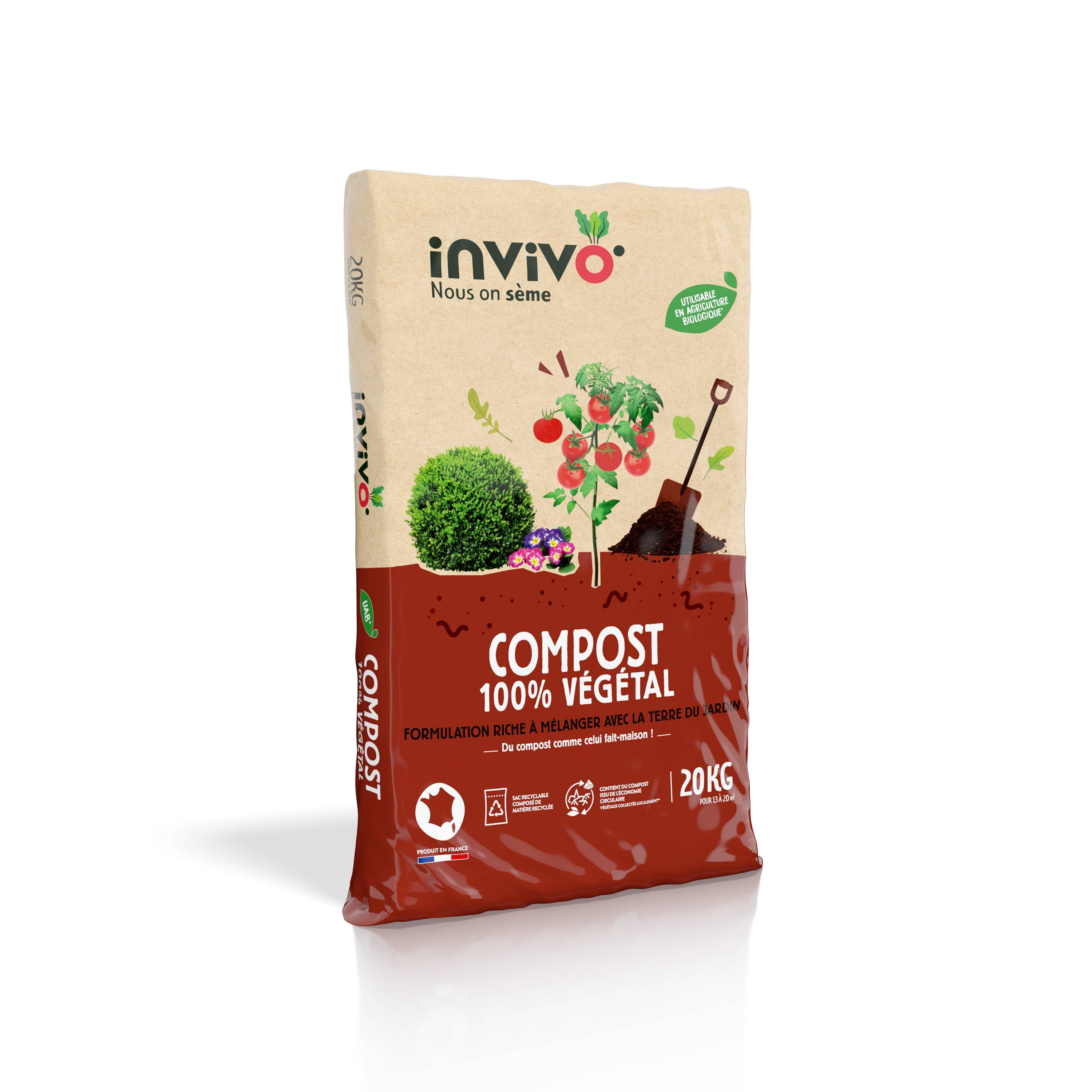 Invivo Nous On Sème - Compost 100 % végétal 20 kg - INVIVO Nous on sème - Image 6