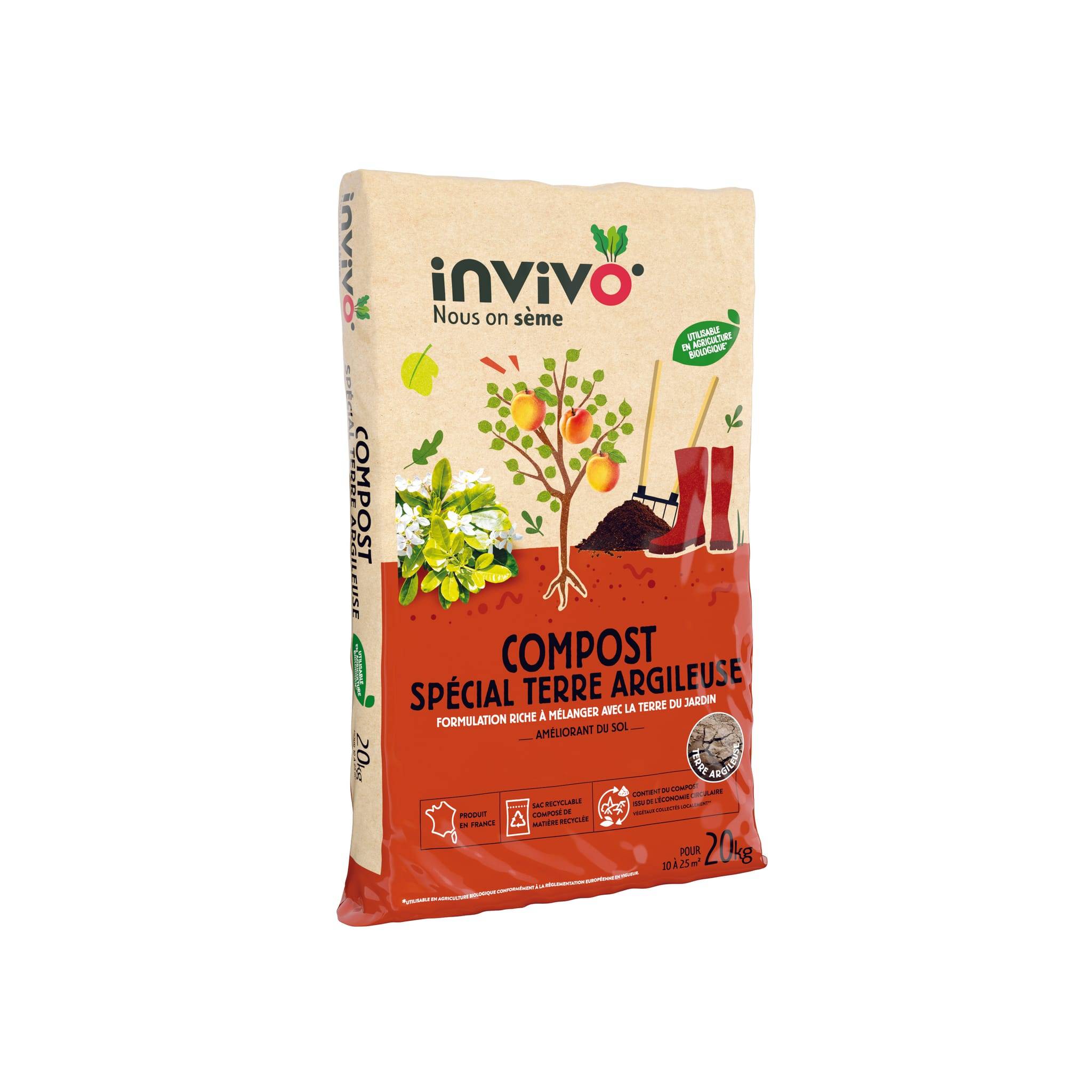 Invivo Nous On Sème - Invivo Nous on Sème - Compost pour sol argileux - 20 kg - Image 1