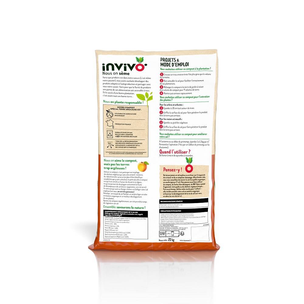 Invivo Nous On Sème - Invivo Nous on Sème - Compost pour sol argileux - 20 kg - Image 3