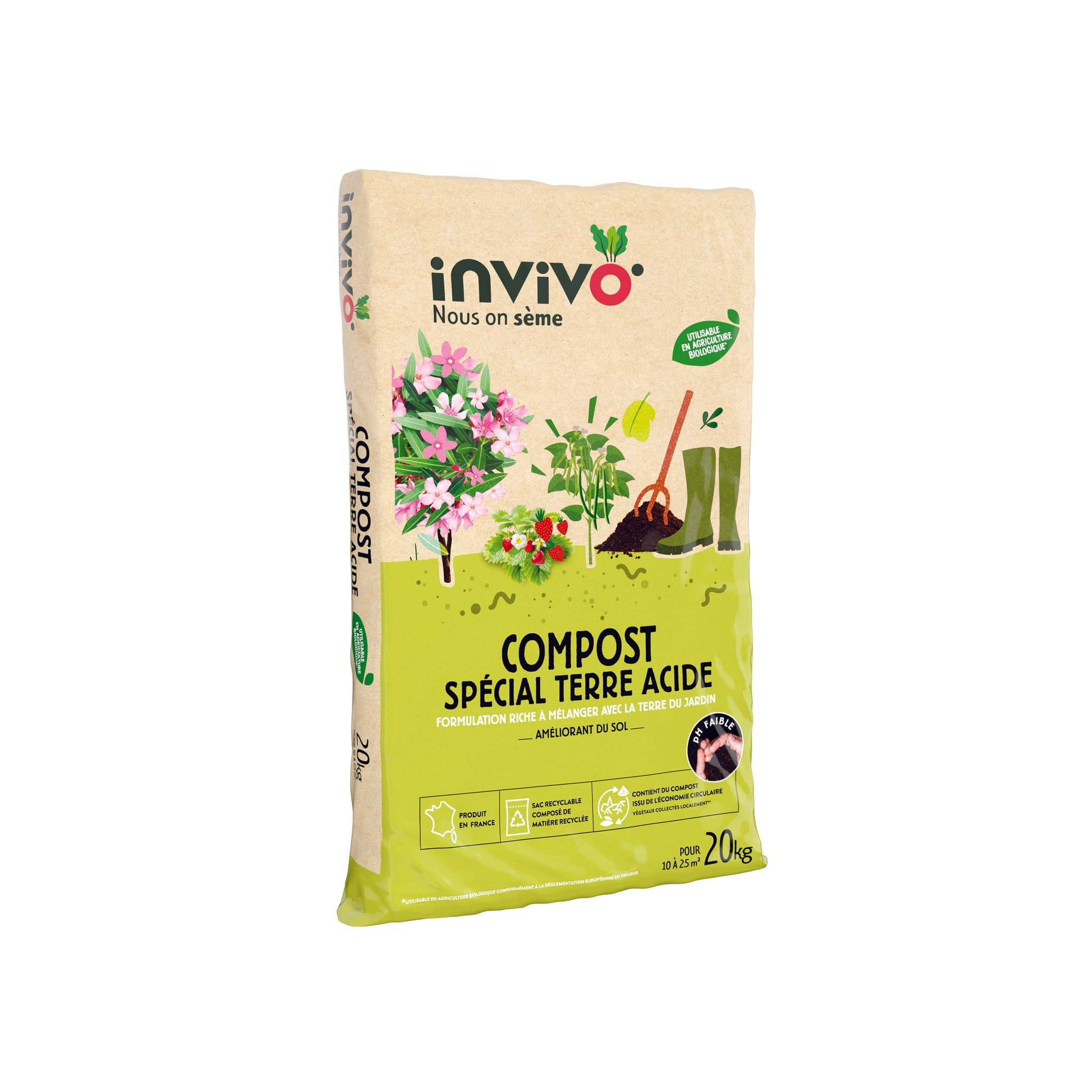 Invivo Nous On Sème - Invivo Nous on Sème - Compost pour sols acides - 20 kg - Image 1