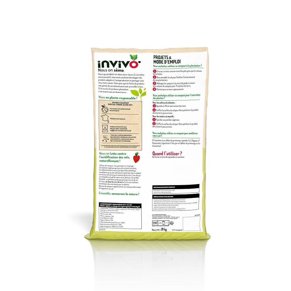 Invivo Nous On Sème - Invivo Nous on Sème - Compost pour sols acides - 20 kg - Image 4