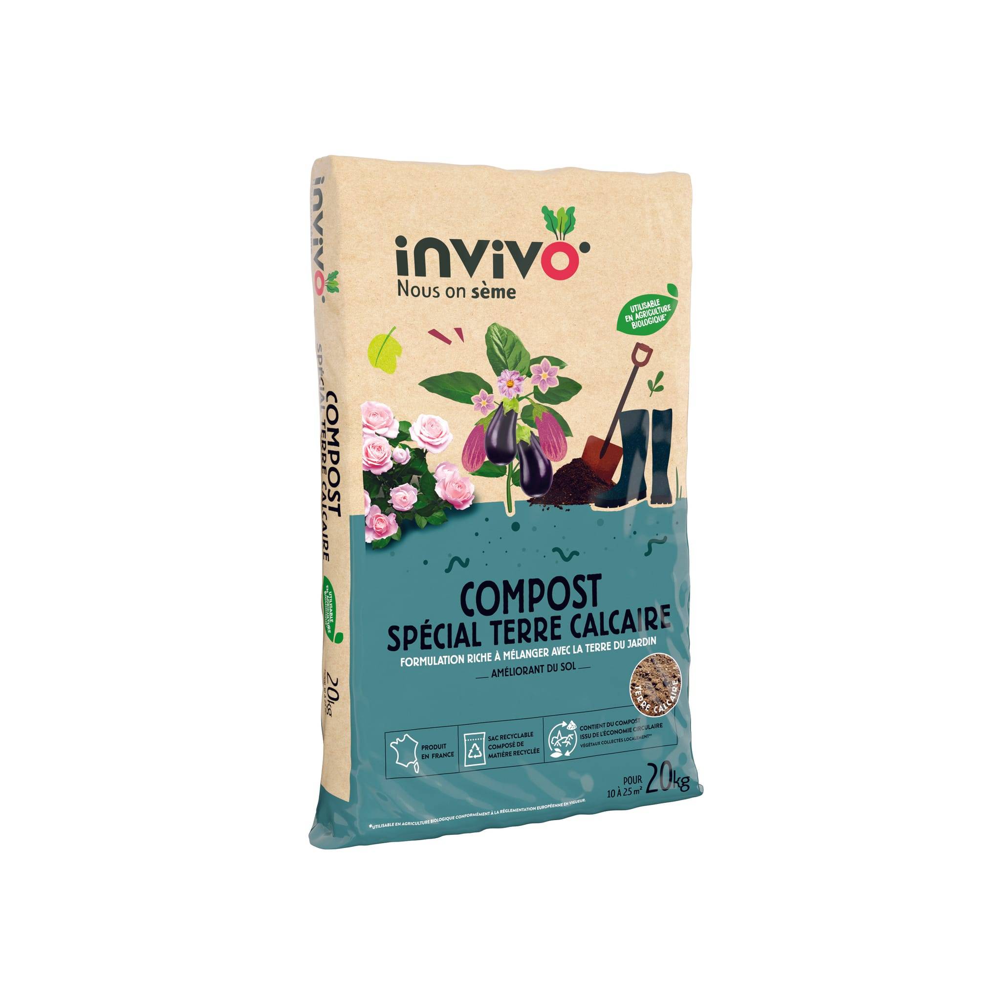 Invivo Nous On Sème - Invivo Nous on Sème - Compost pour sols calcaires - 20 kg - Image 1