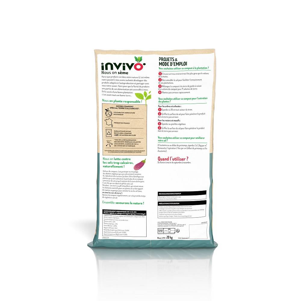 Invivo Nous On Sème - Invivo Nous on Sème - Compost pour sols calcaires - 20 kg - Image 4