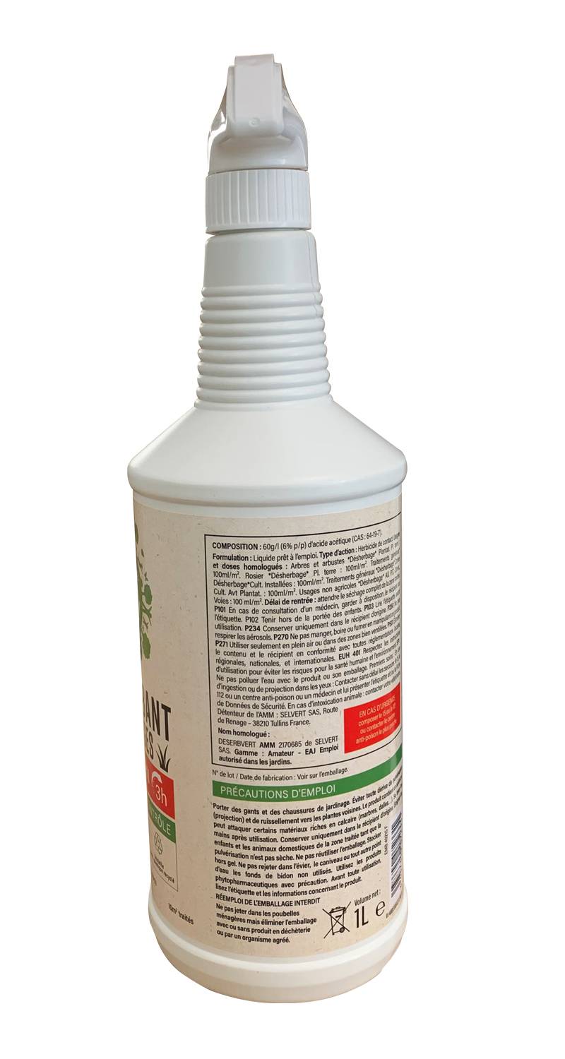 Marque Blanche et Economique - Désherbant multi - usages Spray Prêt à l'emploi 1L - Image 2