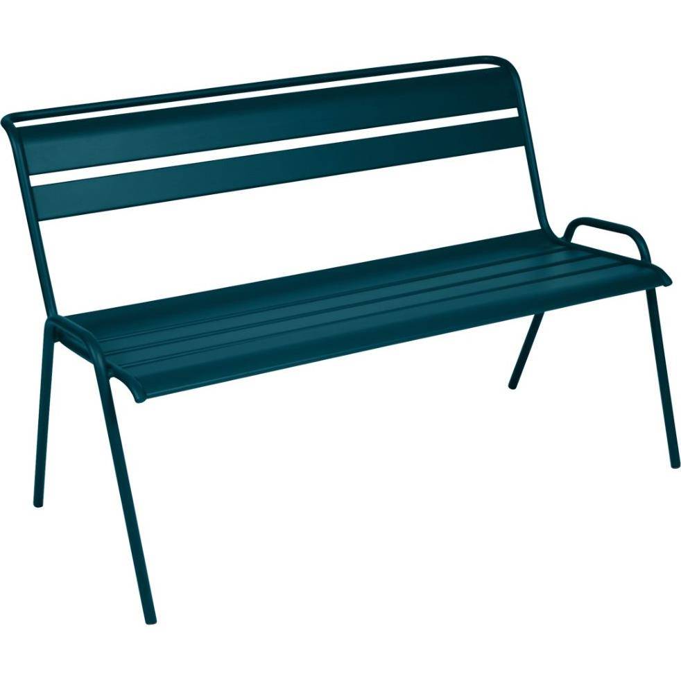 Fermob - Banc de jardin acier bleu acapulco 2 places Monceau Fermob