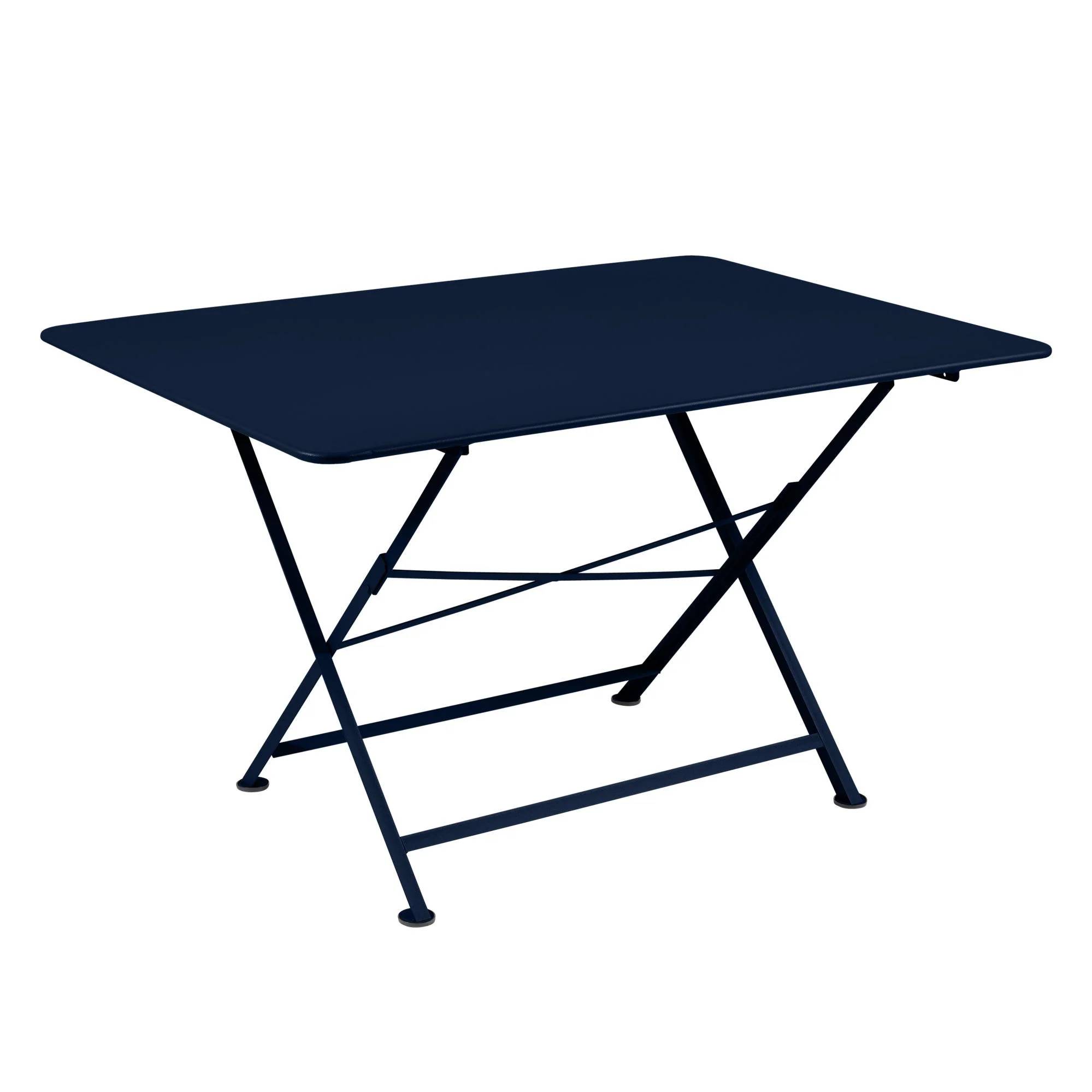 Table de jardin rectangulaire métal bleu 128x90cm - FERMOB