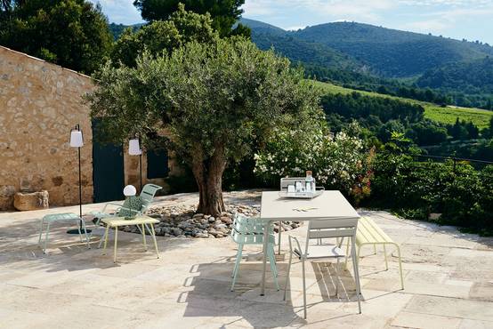 Fermob - Tabouret de jardin acier gris argile Monceau Fermob - Image 2