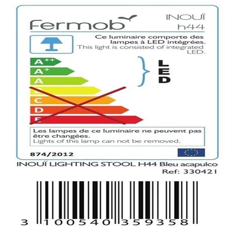 Tabouret lumineux extérieur LED métal Bluetooth H 44 cm - FERMOB - Image 3