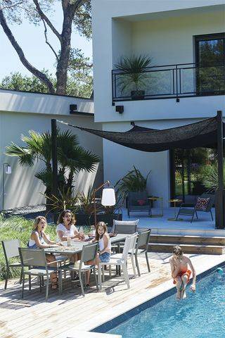 Fermob - Chaise de Jardin alu textilène gris argile Costa Fermob - Image 5