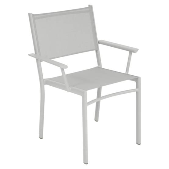 Fermob - Fauteuil de Jardin alu textilène gris argile Costa Fermob - Image 1