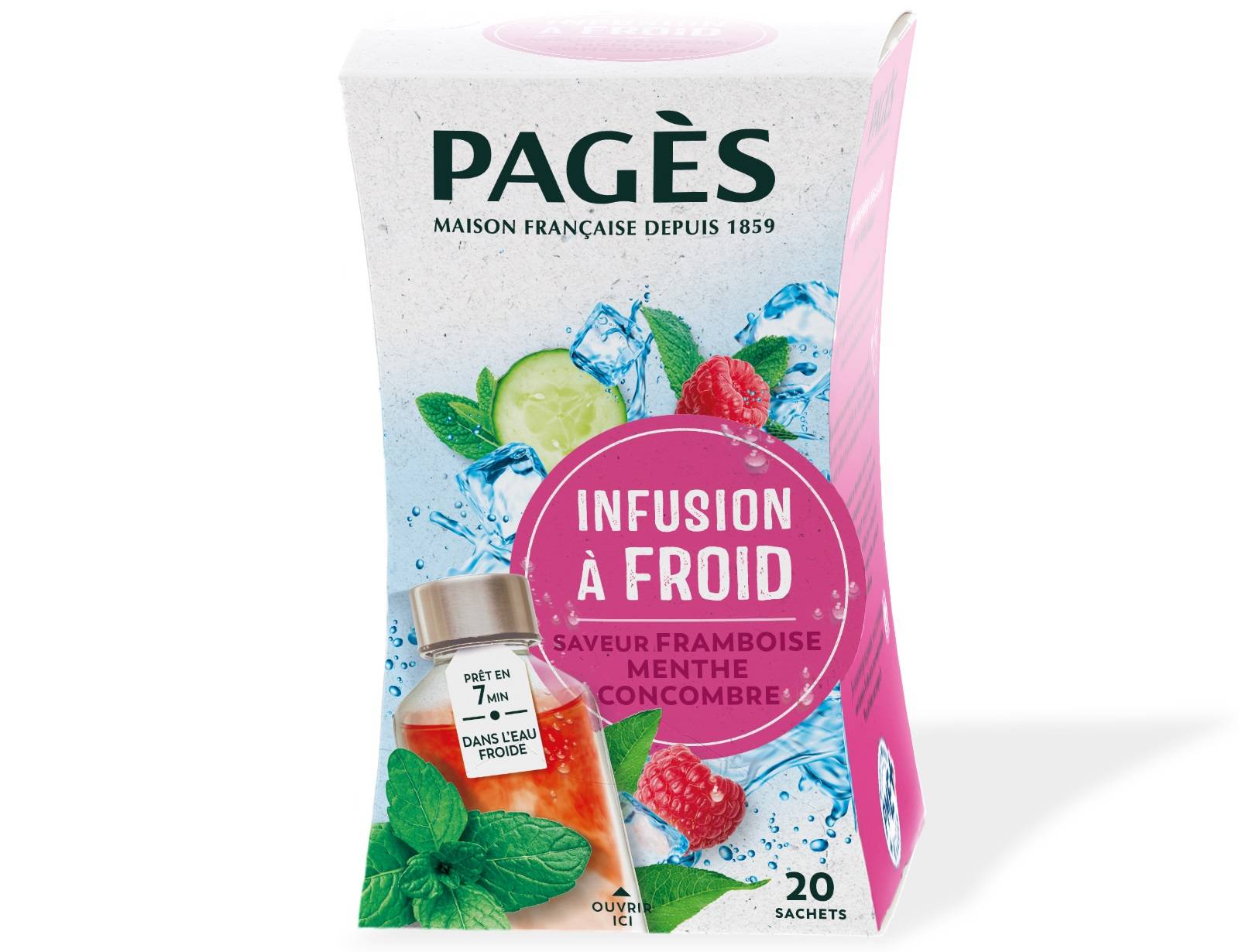 Pages - Infusion à froid framboise menthe & concombre x20 - Pagès - Image 1
