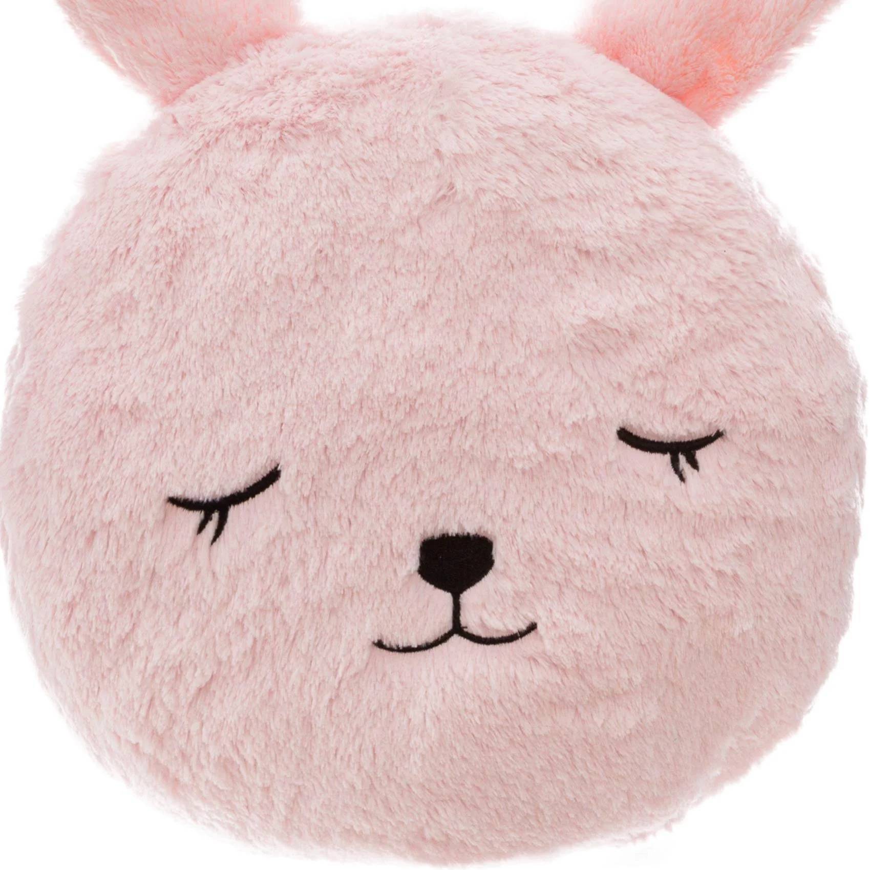 Coussin Enfant Lapin Fausse Fourrure Rose D 28 cm - ATMOSPHERA, CRÉATEUR D'INTÉRIEUR - Image 1