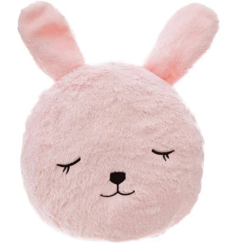 Coussin Enfant Lapin Fausse Fourrure Rose D 28 cm - ATMOSPHERA, CRÉATEUR D'INTÉRIEUR - Image 4