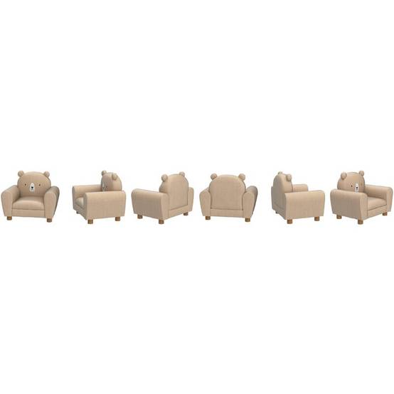 Fauteuil enfant oreilles ours polyester beige L.52 cm l.44 cm H.43 cm - ATMOSPHERA - Image 2