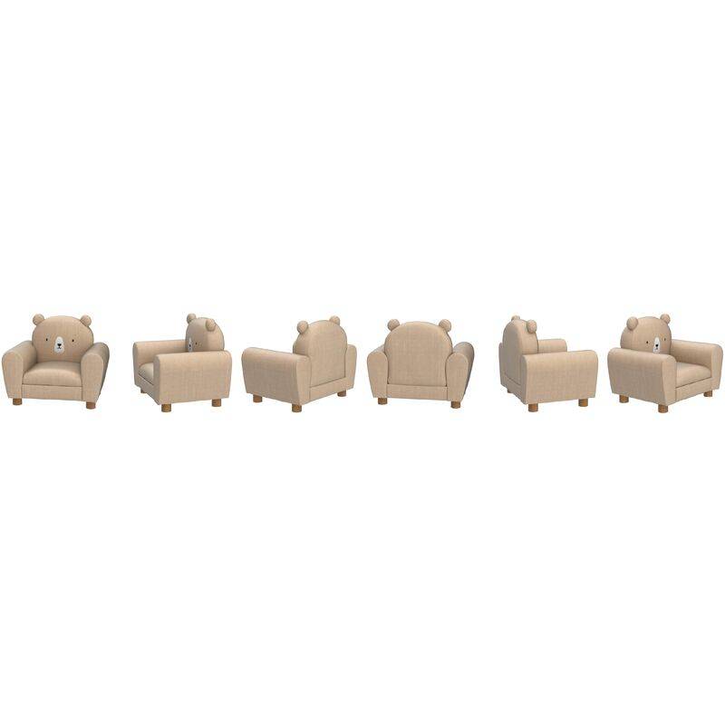 Fauteuil enfant oreilles ours polyester beige L.52 cm l.44 cm H.43 cm - ATMOSPHERA - Image 2
