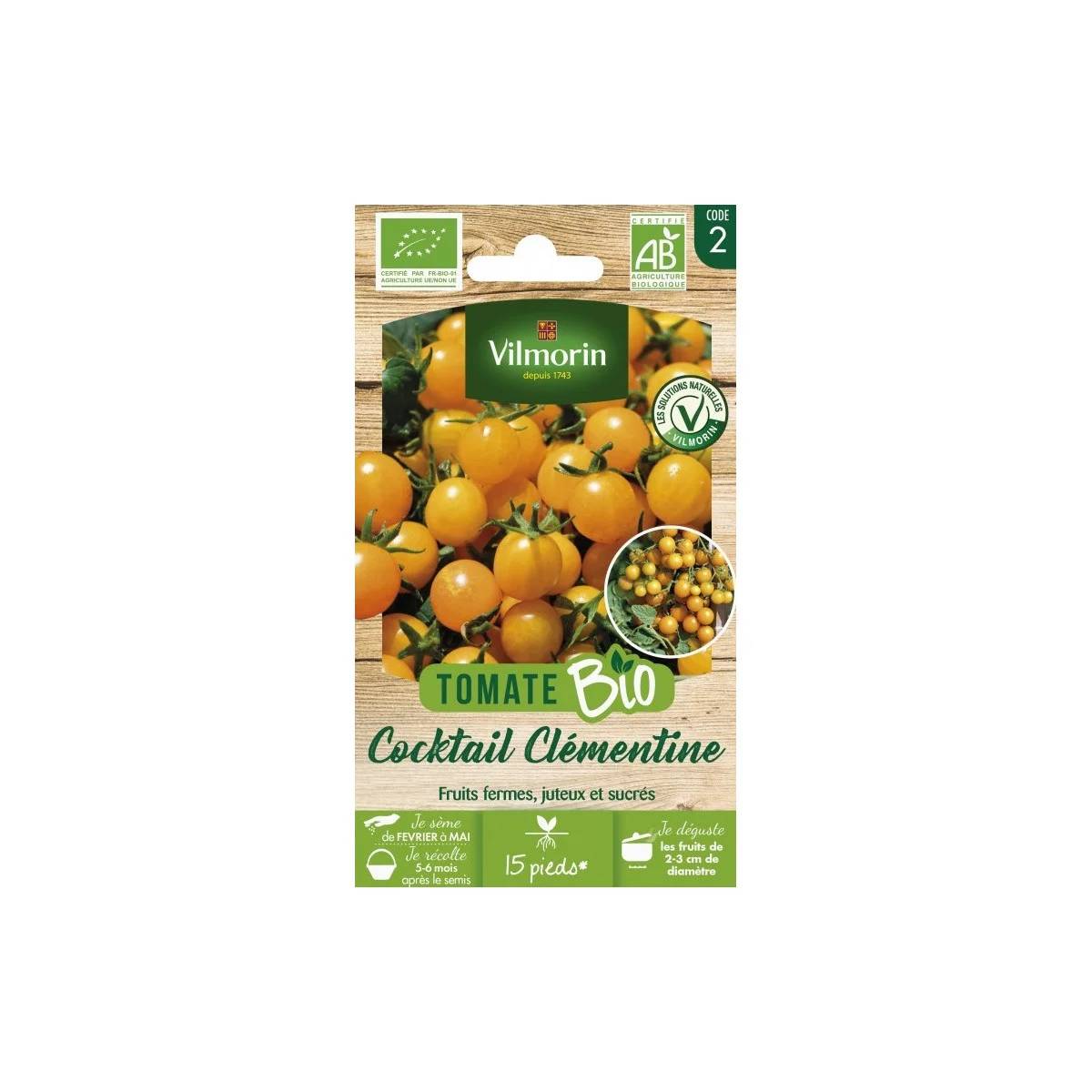 Vilmorin - Tomate cerise orange clémentine Bio série 2 sachet graines 0,15 g - Vilmorin - Image 1