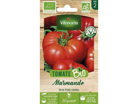 Vilmorin - Tomate Marmande Bio serie 2 sachet graines 0,3 g - Vilmorin