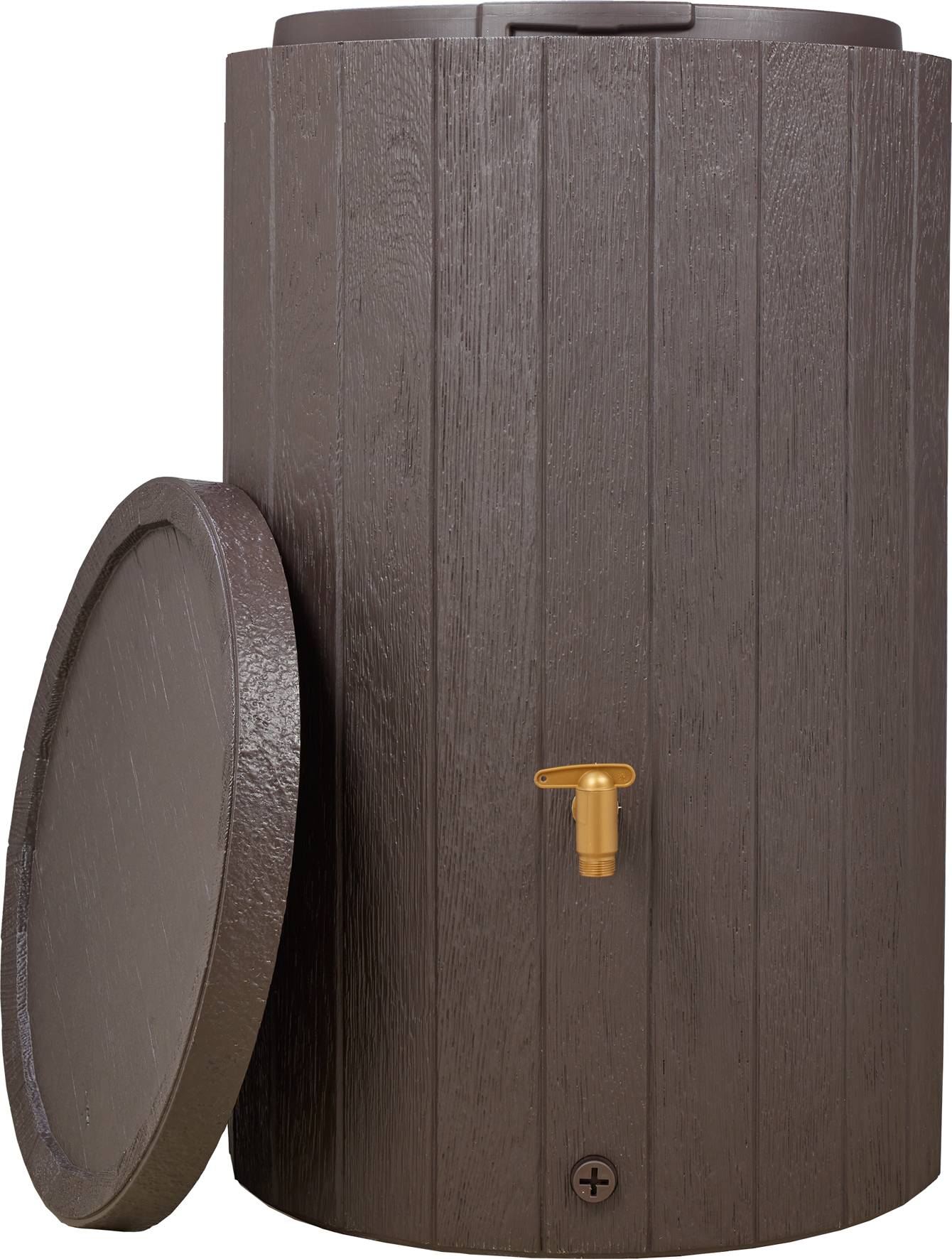Garantia - Récupérateur d'eau de pluie 220L couvercle verrouillable et robinet inclus Maderable brun - GARANTIA