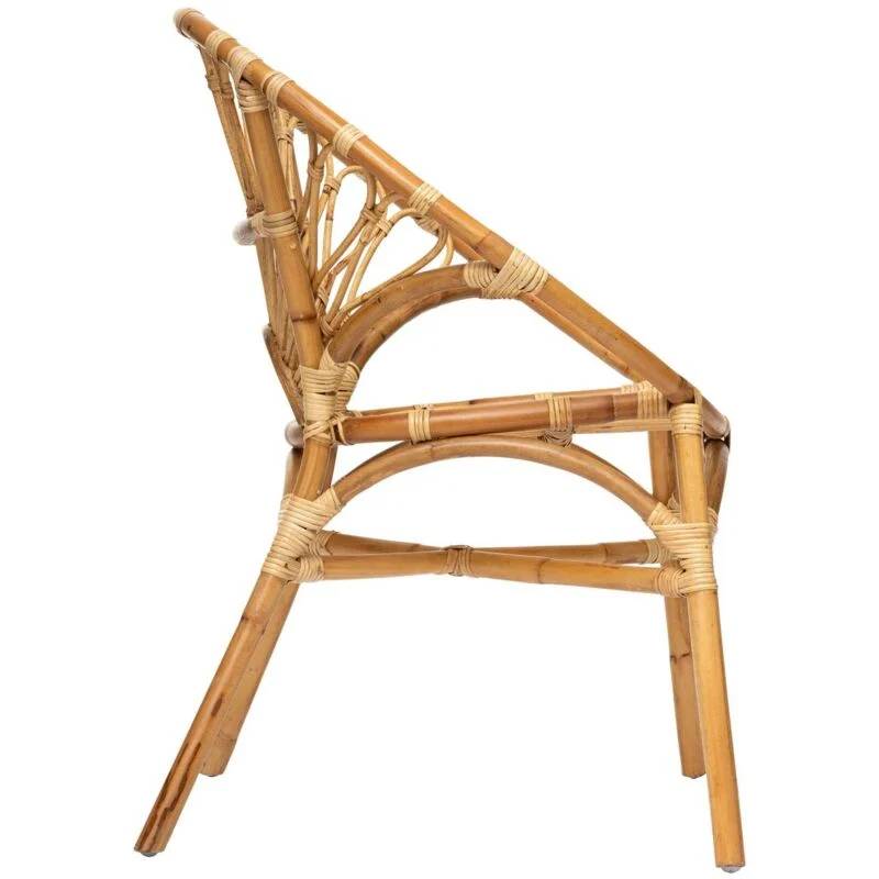 Fauteuil rotin beige L 68 cm P 62 cm H 85 cm - ATMOSPHERA - Image 1