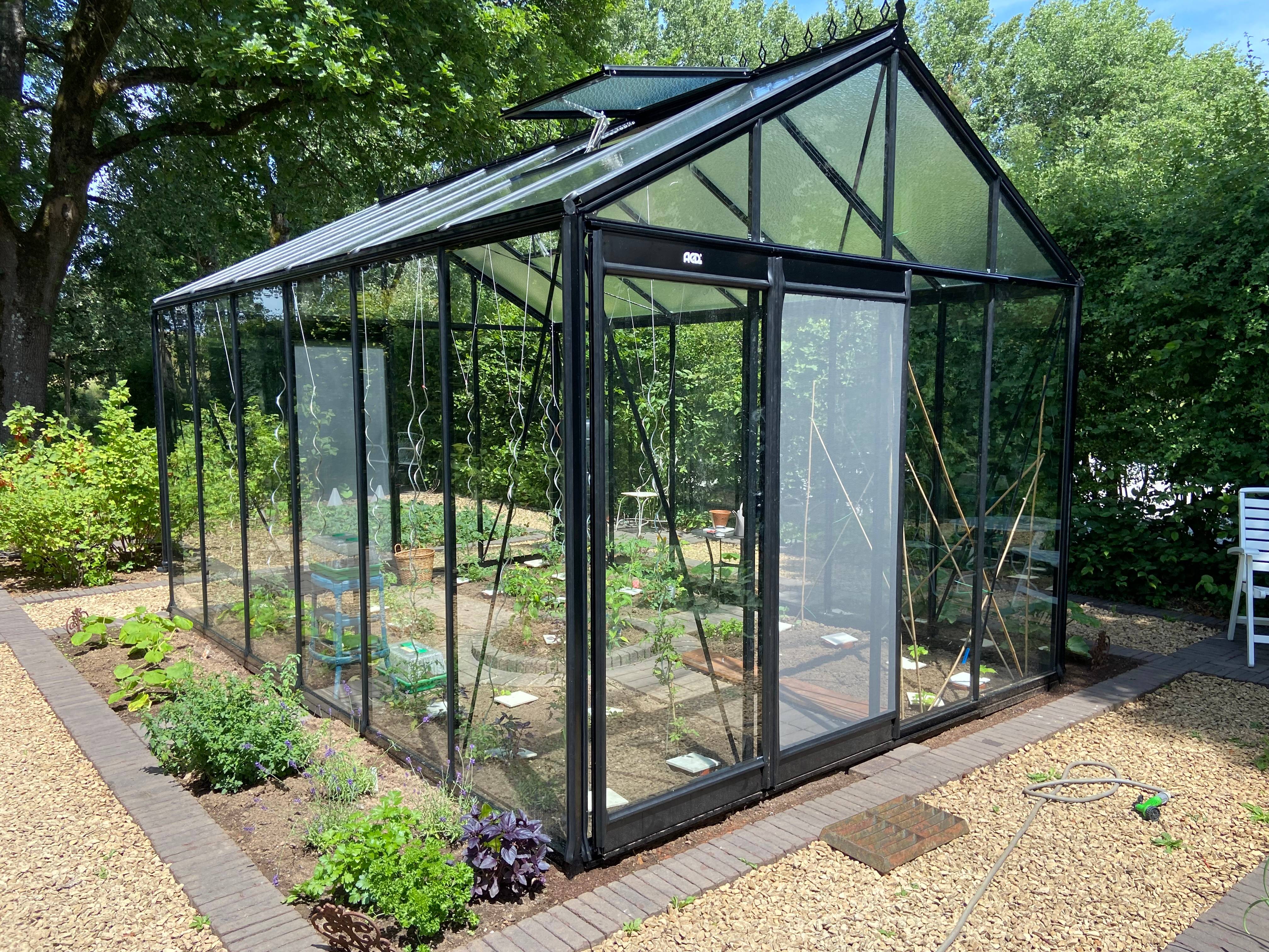 ACD Pro - Serre de jardin verre trempé aluminium noir 13,62 m² Prestige R306XH Blackline avec embase - ACD Pro