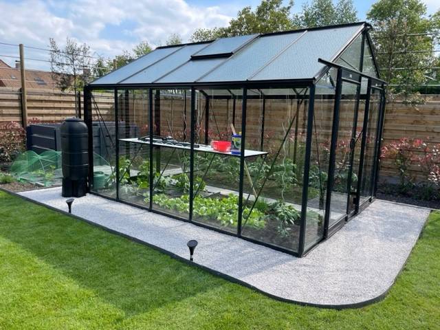 ACD Pro - Serre de jardin verre trempé aluminium noir 11,35 m² Prestige R305H Blackline avec embase - ACD Pro