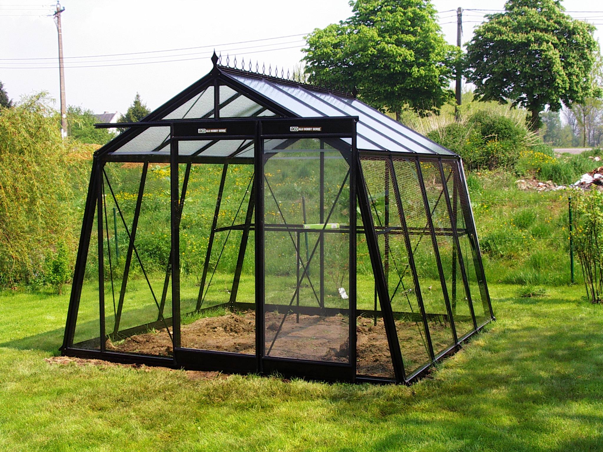 ACD Pro - Serre de jardin verre trempé aluminium noir 9,12 m² Prestige S104H Blackline avec embase - ACD Pro