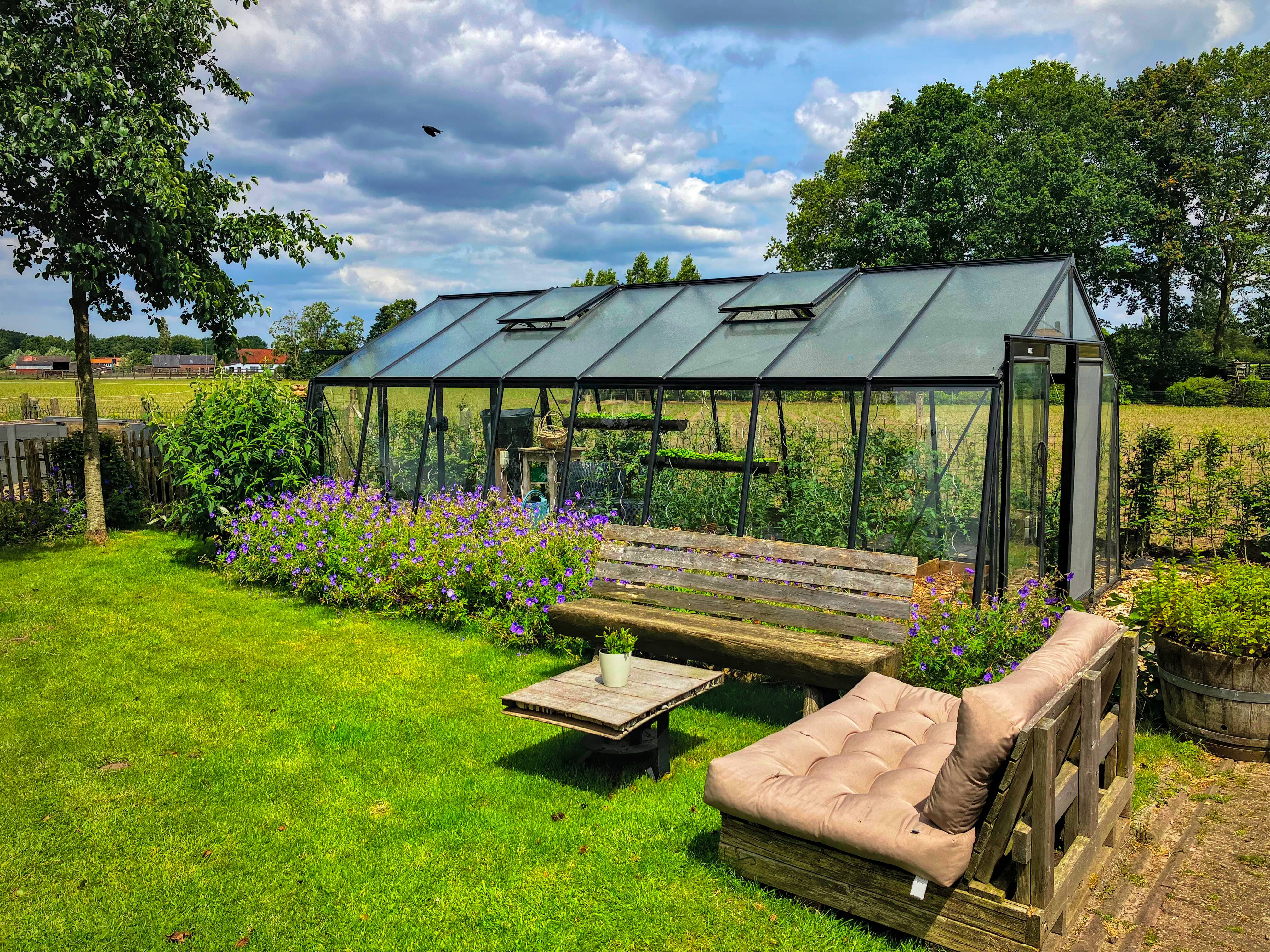 ACD Pro - Serre de jardin verre trempé aluminium noir 22,53 m² Prestige S208H Blackline avec embase - ACD Pro