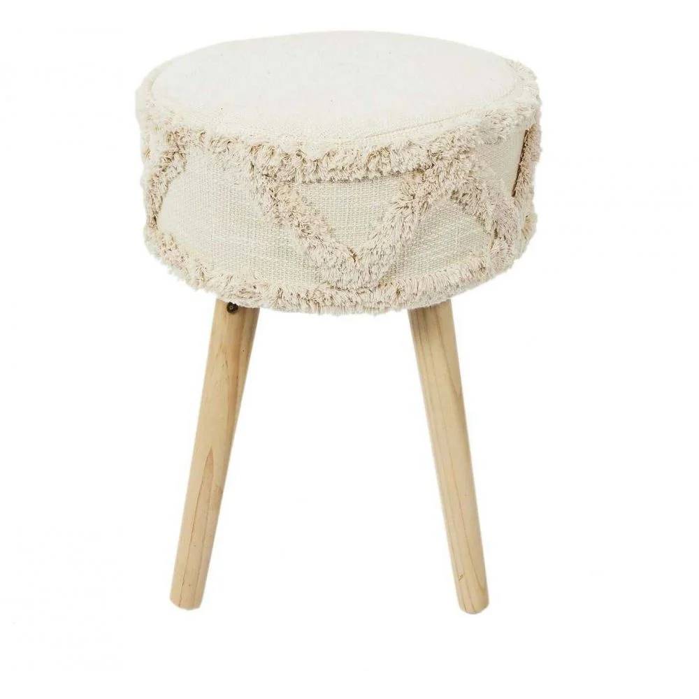 Tabouret rond pieds en pin Mirage L 31 x H 41 cm - THE HOME DECO FACTORY - Image 2