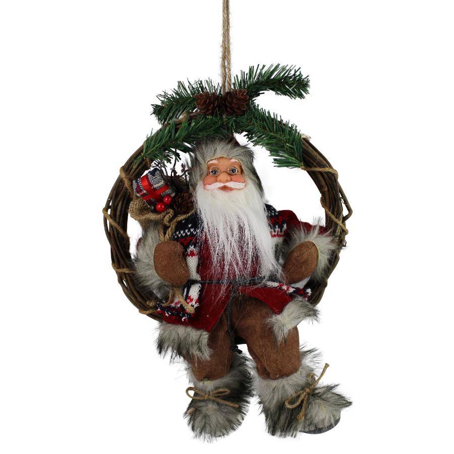 Peha - Peha - Couronne à suspendre avec Père Noel L.25 x l.10 x H.40 cm