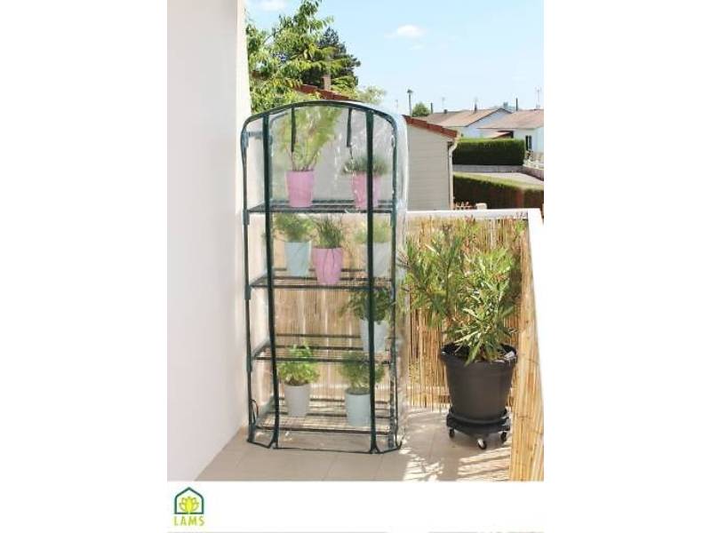 Serre spéciale balcon 4 niveaux noir H. 160 cm JANY