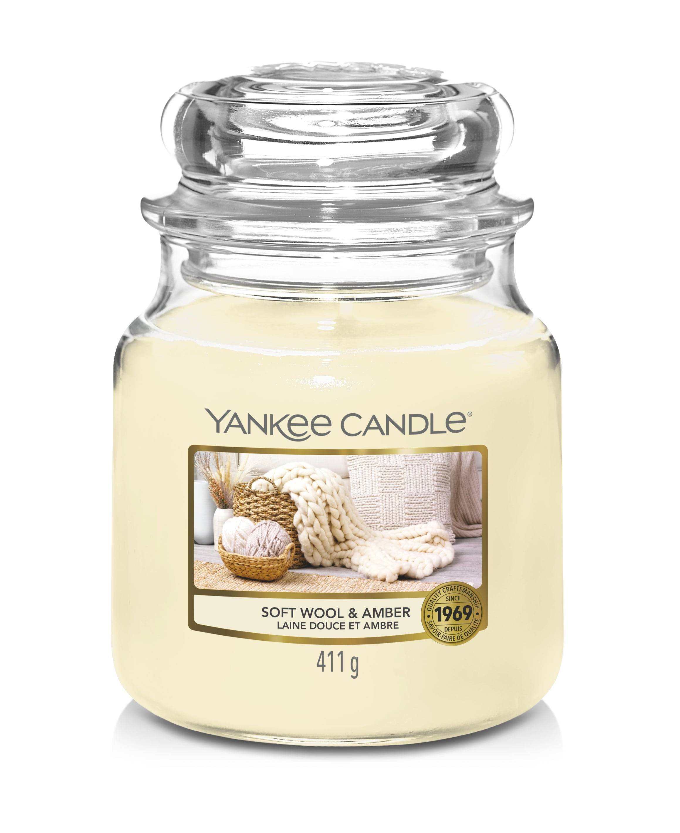 Yankee Candle - Yankee Candle - Bougie Jarre Moyenne Laine Douce et Ambre