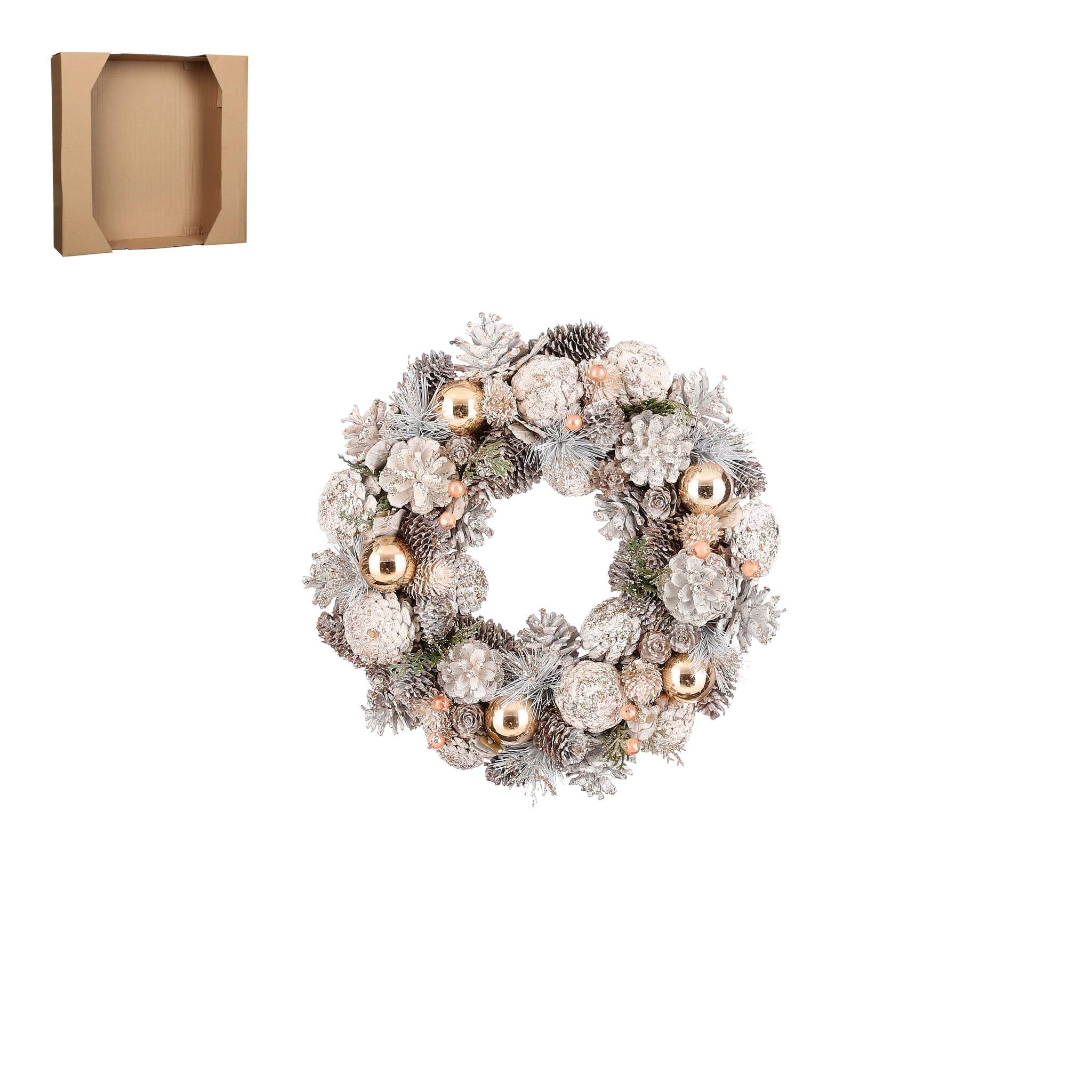 Couronne or -pomme de pin-Or- h9xd34cm