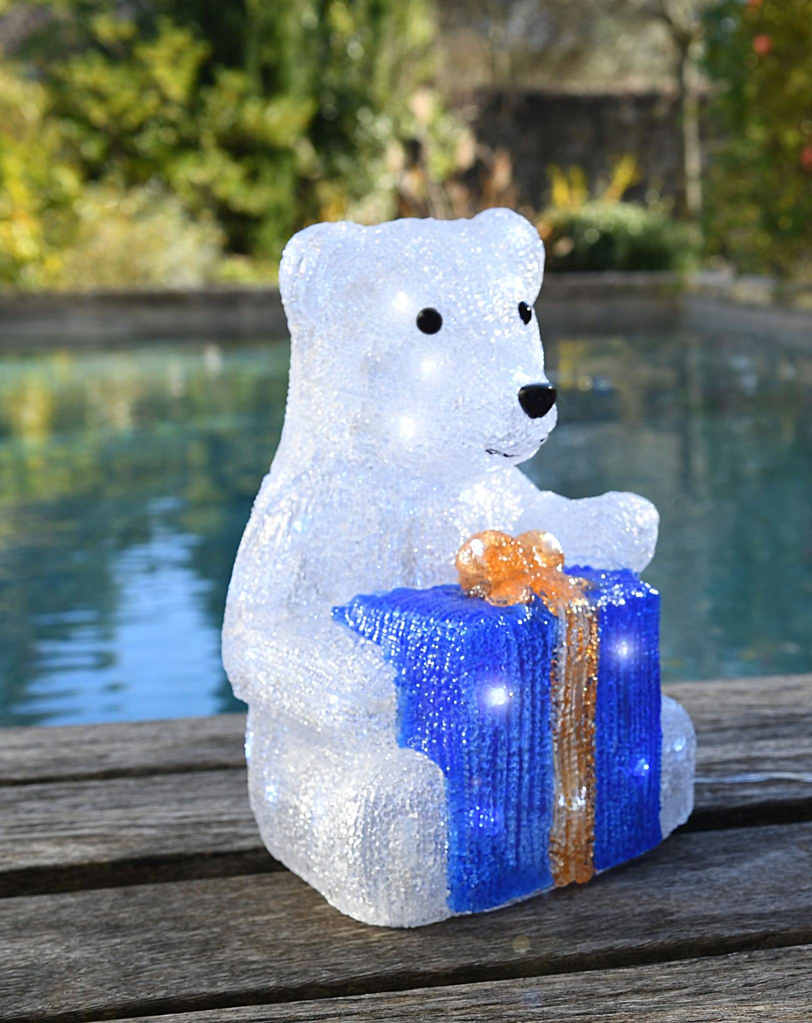 Blachere Illumination - Ours avec cadeau LED Banc Pur L.44 x l.38 x H.33 cm - Image 2