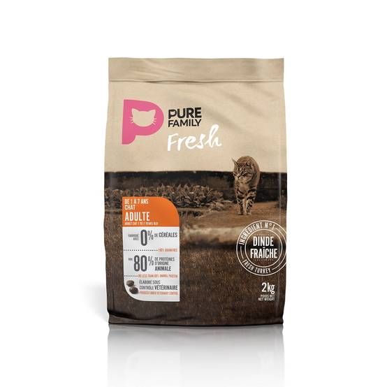 Pure Family Fresh - Croquettes chat sans céréales à la dinde 2kg - Pure Family Fresh
