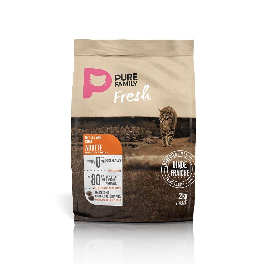 Pure Family Fresh - Croquettes chat sans céréales à la dinde 2kg - Pure Family Fresh