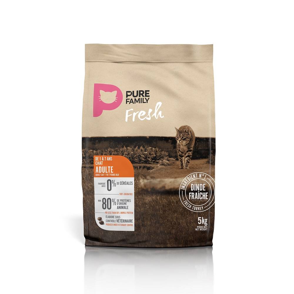 Pure Family Fresh - Croquettes chat sans céréales à la dinde 5kg - Pure Family Fresh