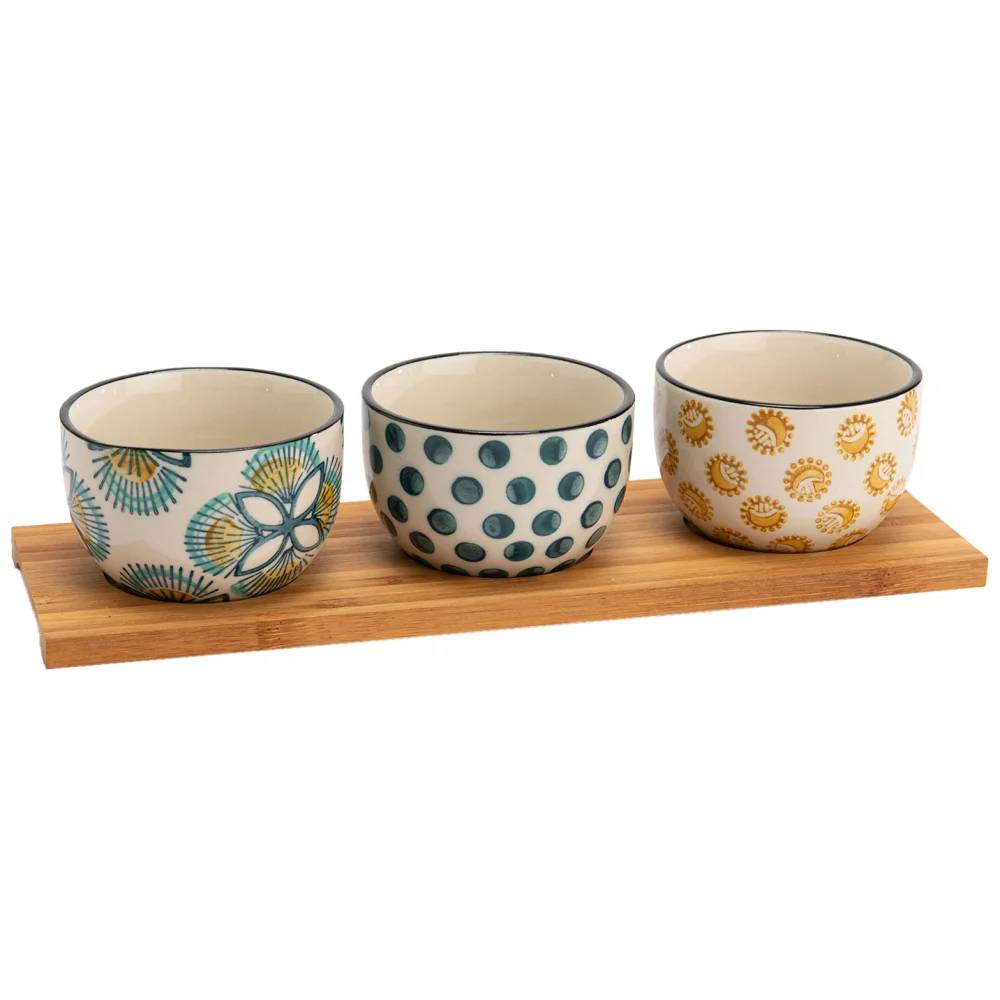 Korb - Plateau apéro Imany bambou grès multicolore 28 cm - KORB - Image 2