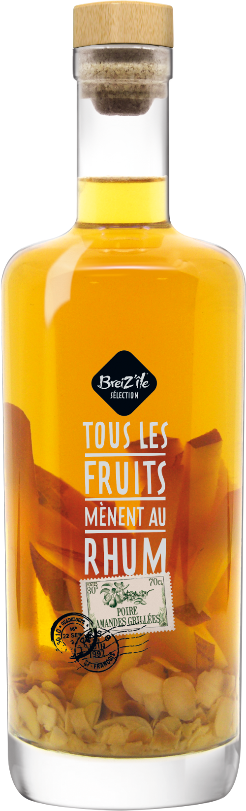 Breiz'ile - Breiz'ile - Rhum arrangés Poire Amandes grillées 70 cl