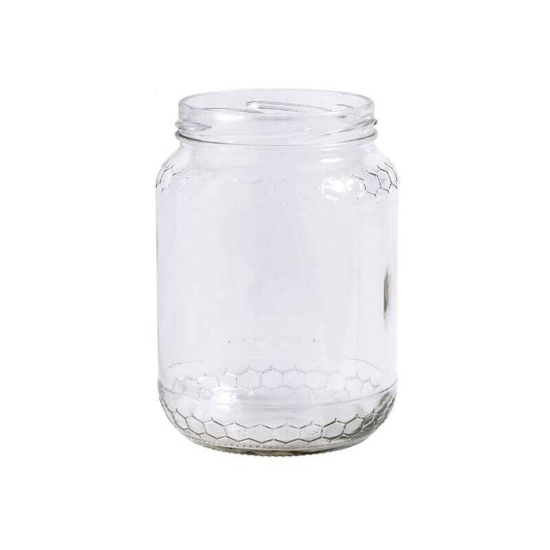Pot en verre pour miel cylindrique transparent L.8.2 cm H.8.2 cm - La jocondienne