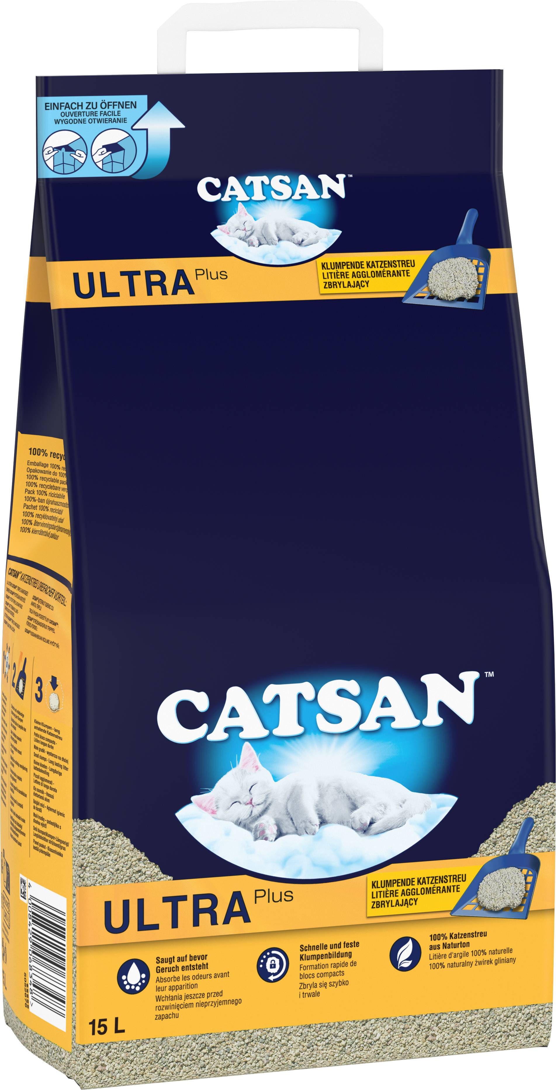 Catsan - Litière pour chat agglomérante plus 15L – CATSAN
