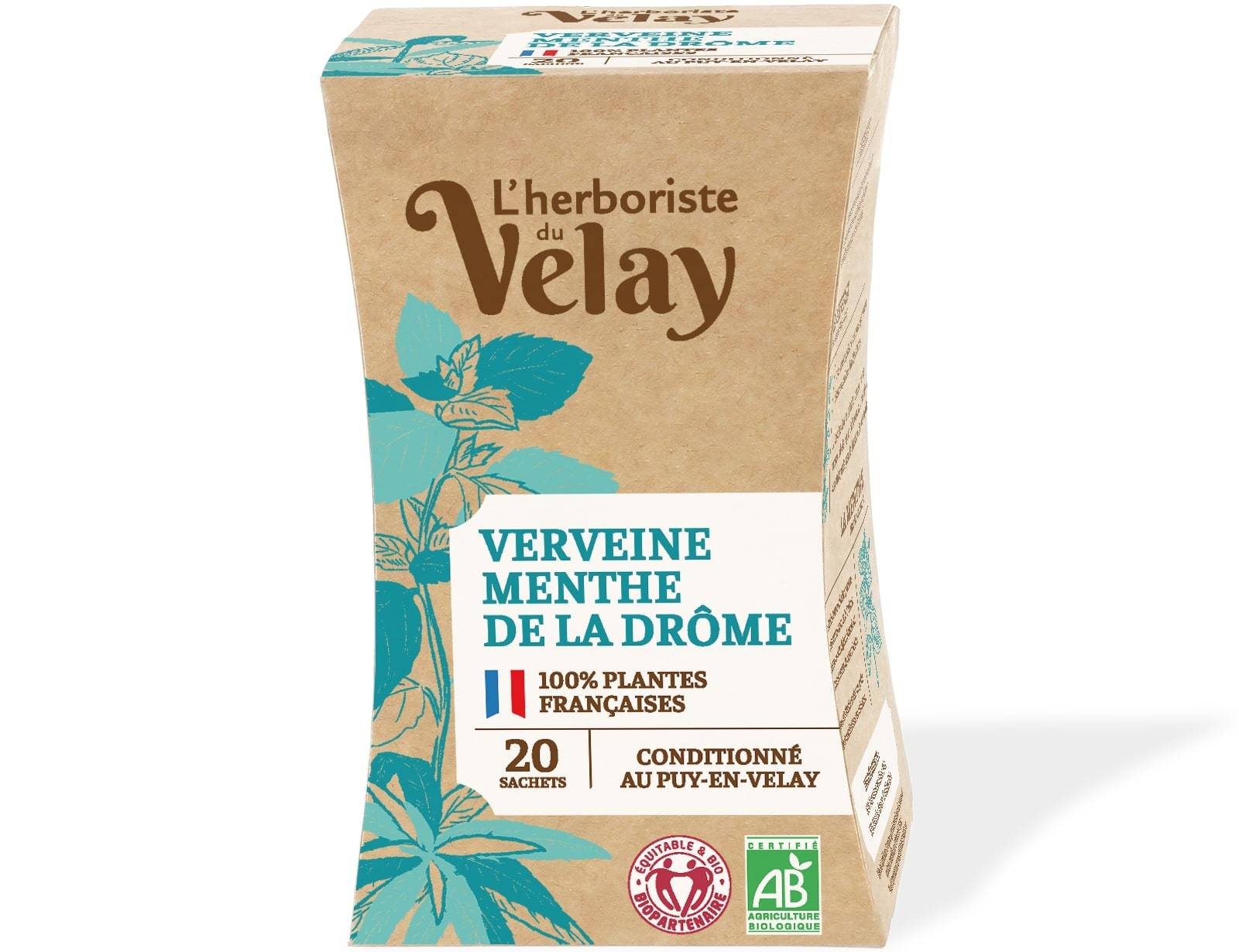 Herboriste du Velay - Infusion BIO verveine & menthe x20 - L'Herboriste du Velay
