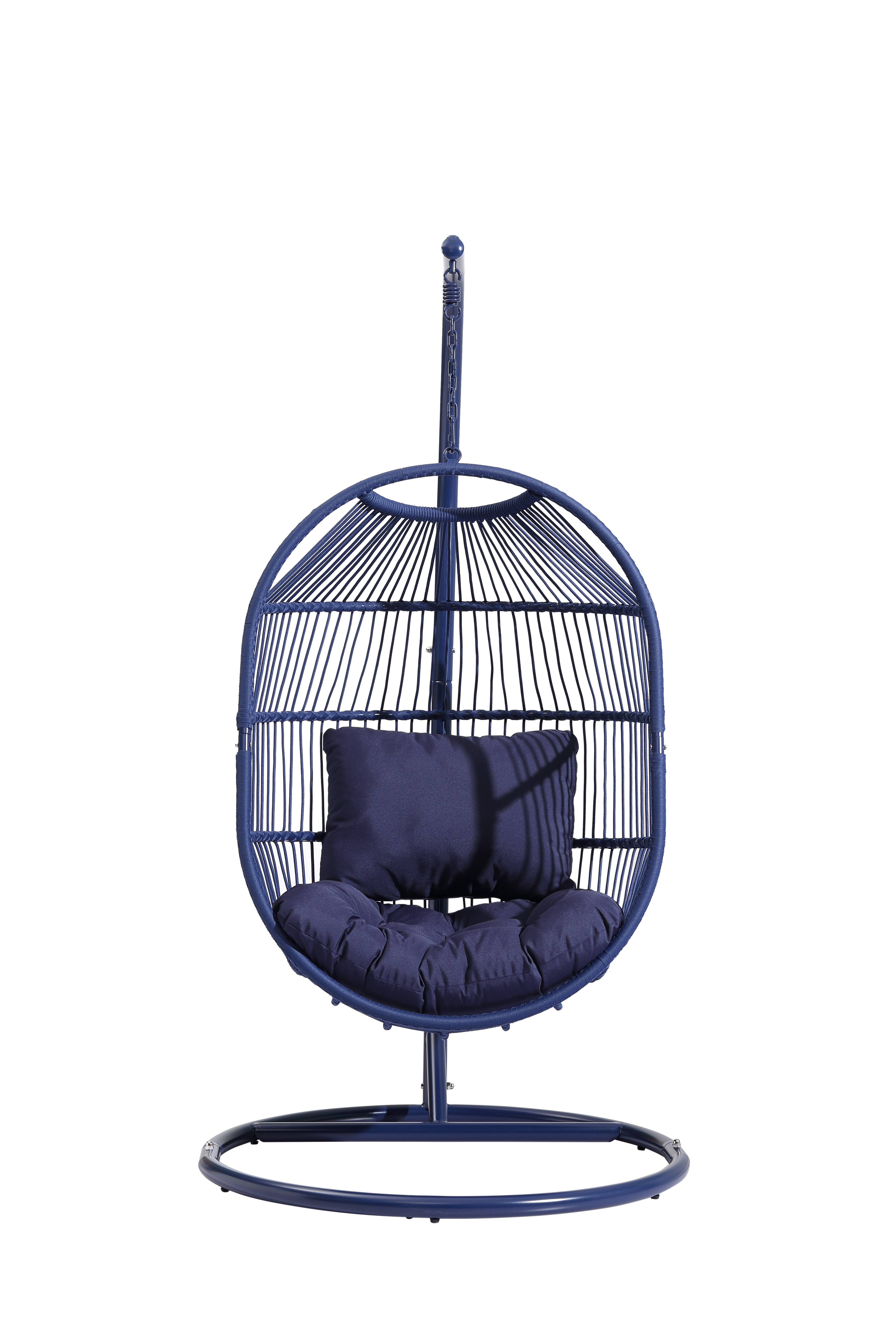 Ecloz - Fauteuil oeuf suspendu de jardin acier cordage bleu Poket ECLOZ - Image 2