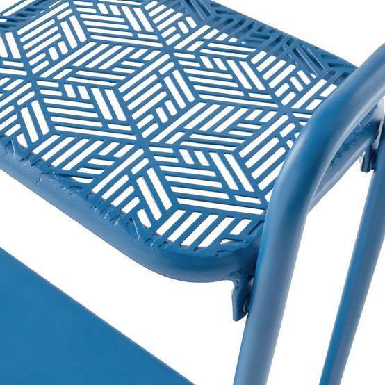 Sans Marque - Etagère de jardin acier bleu cobalt Tendance - ECLOZ - Image 2