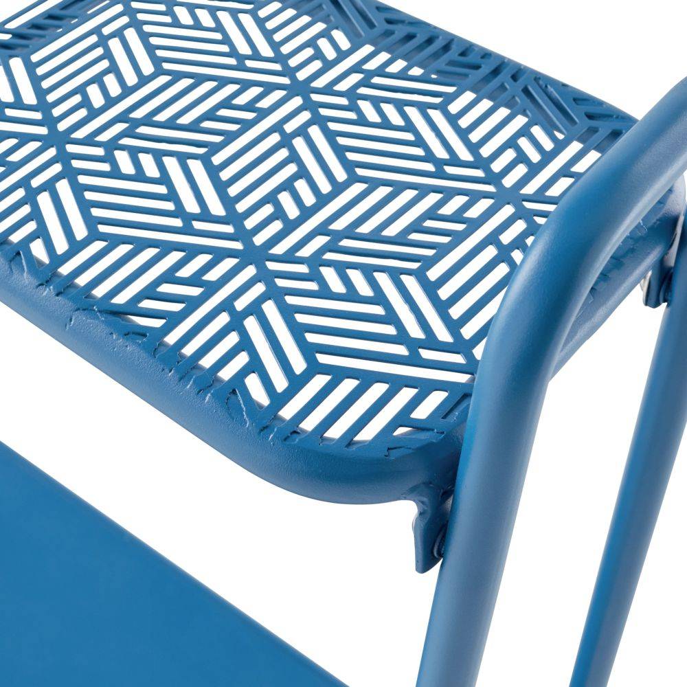 Sans Marque - Etagère de jardin acier bleu cobalt Tendance - ECLOZ - Image 2
