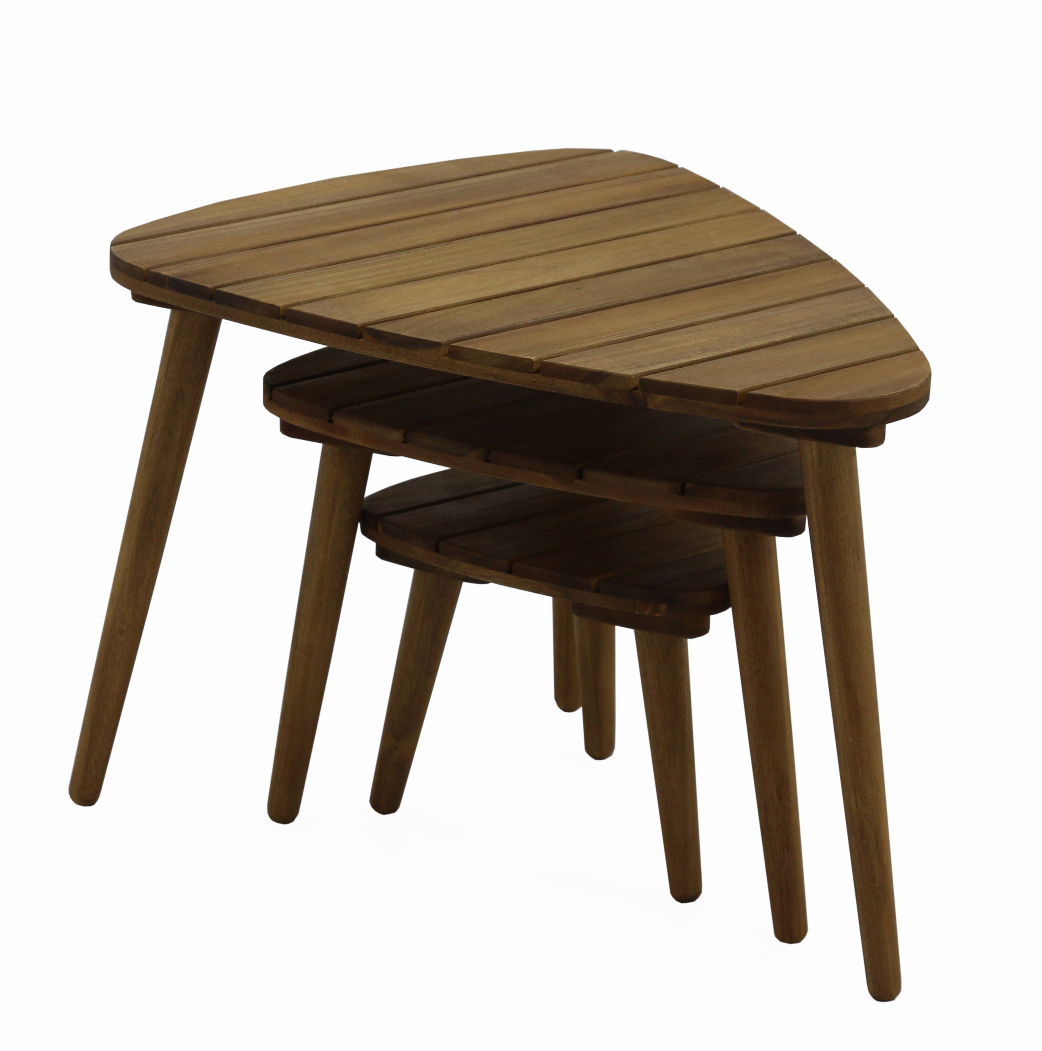 Ecloz - Lot 3 tables basses de jardin gigogne bois Cigogne ECLOZ - Image 7